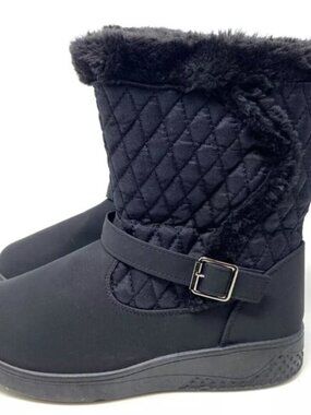 Cherokee Women's Winter Boot Faux Fur Zipper Black Size 6